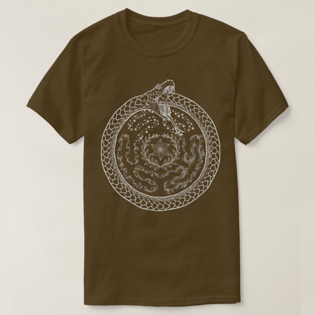Hekate Wheel Hecate Strophalos Ouroboros Pagan Wit T-Shirt (Design vorne)