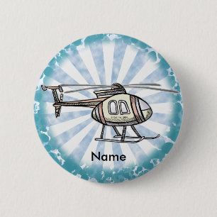 Hektischer Hubschrauber-Anstecker Button