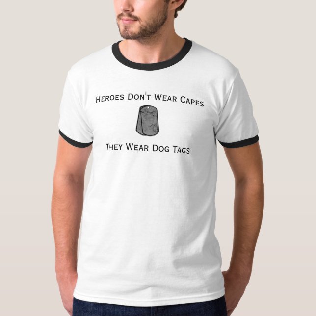 Held-Abnutzungs-Erkennungsmarken T-Shirt (Vorderseite)