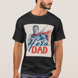 "Held Daddy" Superhelden-Illustration mit Babyflas T-Shirt
