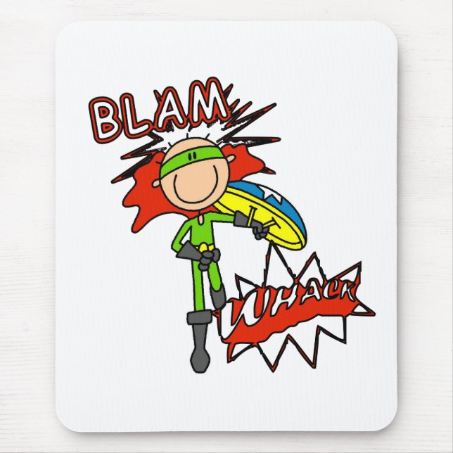 Held Jungen mit Schild Mousepad (Vorne)
