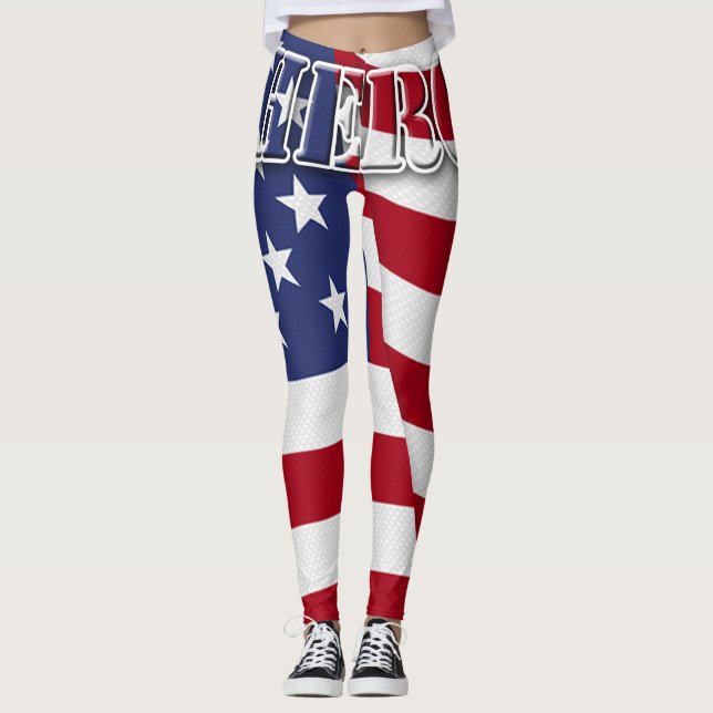 Held mit der Flagge Amerikas Leggings (Vorderseite)