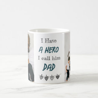 Held Papa | Benutzerdefinierter Foto-Vatertag-Kaff Kaffeetasse