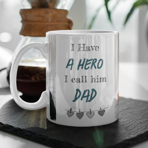 Held Papa   Benutzerdefinierter Foto-Vatertag-Kaff Kaffeetasse