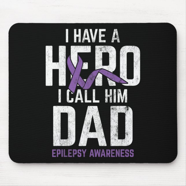 Held Papa Epilepsie Epilepsie-Bewusstsein Epilepsi Mousepad (Vorne)