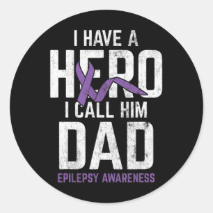 Held Papa Epilepsie Epilepsie-Bewusstsein Epilepsi Runder Aufkleber
