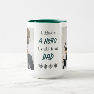 Held Papa | Individuelle Fotos Vater-Tag-Kombitass Tasse