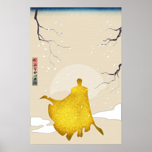 Held, Retro-Vintage-Japanisches-Kunstplakat Poster