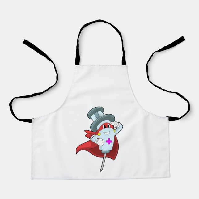 Helden als Krankenschwester mit Spritze Schürze (Vorderseite)