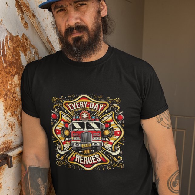 Helden des Alltags Feuerwehrwagen T-Shirt (Von Creator hochgeladen)