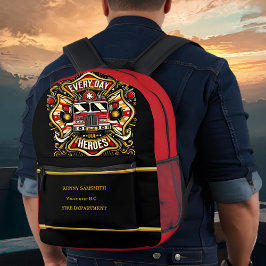 Helden des Alltags Feuerwehrwagenhero Bedruckter Rucksack