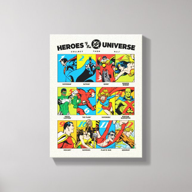 Helden des DC™ Universums Leinwanddruck (Vorderseite)