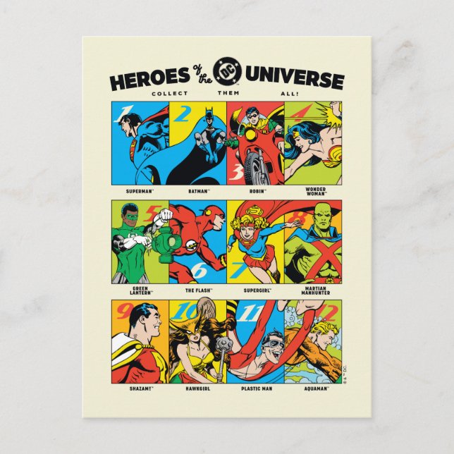 Helden des DC™ Universums Postkarte (Vorderseite)