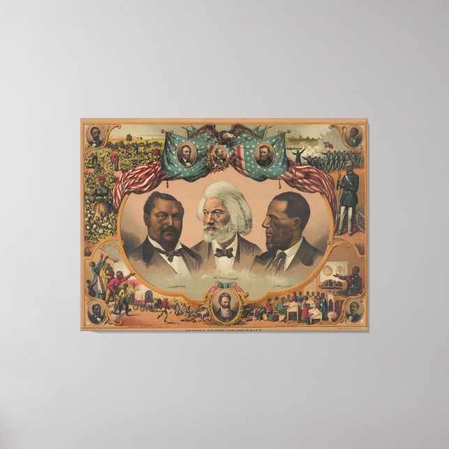Helden des farbigen Rennens 1881 Frederick Douglas Leinwanddruck (Vorderseite)