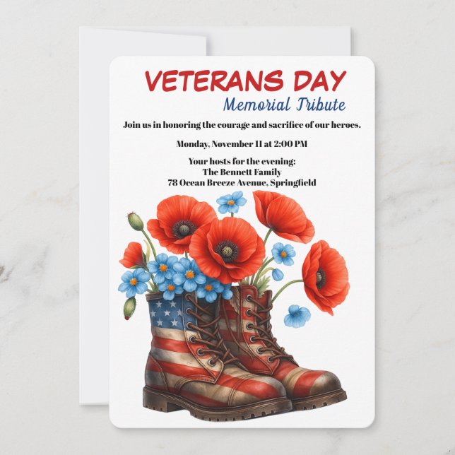 Helden ehren | Veterans Day Tribut Einladung (Vorderseite)