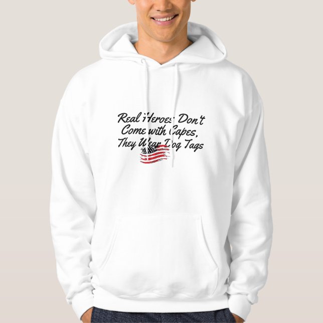 Helden Hundetiketten begrüßen patriotische Streitk Hoodie (Vorderseite)