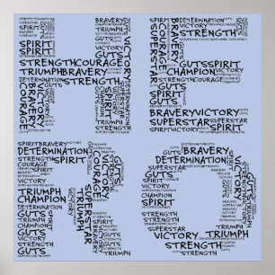 Helden im Kampf gegen den Krebs (Schwarzer Text) Poster