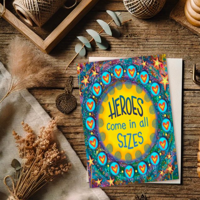 Helden kommen in allen Größen Danke Inspirivity Karte (Von Creator hochgeladen)
