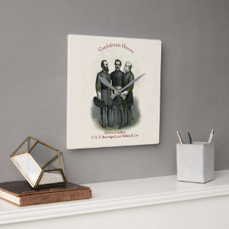🎖️ Helden Konföderierte Generäle 1896 Quadratische Wanduhr