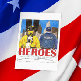 Helden laufen zu Gefahr Inspiration Postkarte