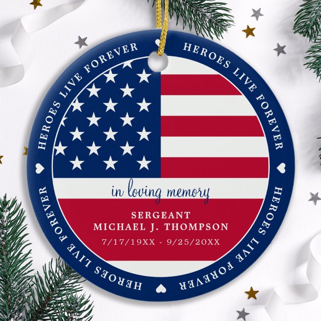 Helden leben für immer fest militärisch Gedenkstät Keramik Ornament (Von Creator hochgeladen)