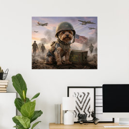 Heldenhafter Yorkie "Corporal Smoky" WWII Militär Poster