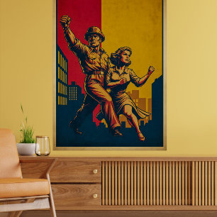 Heldensoldaten Retro Army Propaganda Kunst Poster