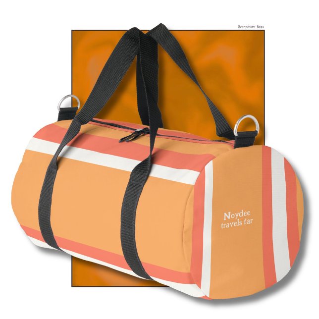 Heldenstreifen horizontale Linien Rot Orange Weiß Duffle Bag (Von Creator hochgeladen)