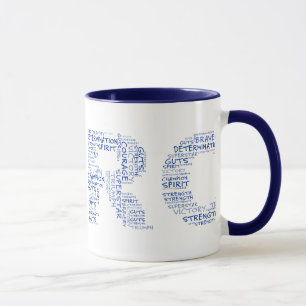 Helder im Kampf gegen Krebs (blauer Text) Tasse