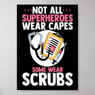 Heldinnen Krankenschwestern Helden Tragen Scrubs H Poster