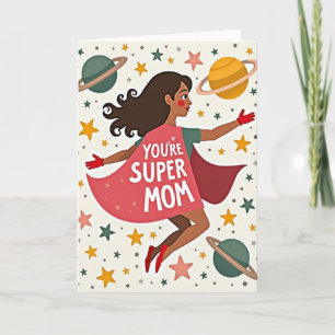 Heldinnen-Mama Kosmischer Muttertag-Grußkarte Karte