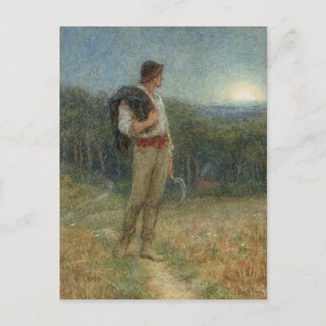 Helen Allingham Vintag Harvest Moon Postkarte (Vorderseite)