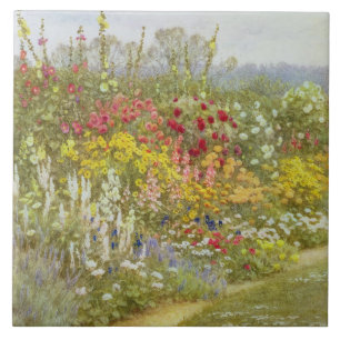 Helen Allingham Vintage Ein Staudenbeet Fliese