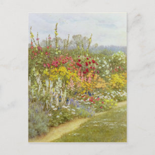 Helen Allingham Vintage Ein Staudenbeet Postkarte