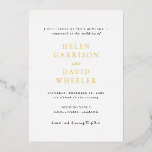 Helen Classic Elegant Wedding Folieneinladung