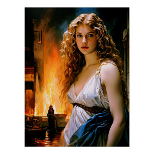 "Helen, ein Spartaner Schönheit, Troy's Fire" Poster