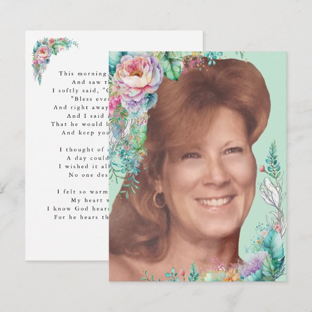 Helen Face Card mit Verse Dankeskarte (Vorne/Hinten)