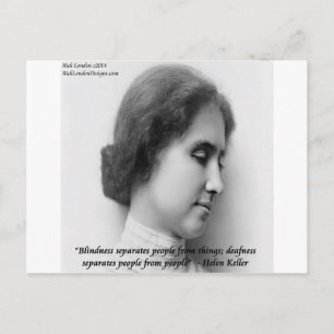 Helen Keller & berühmtes Zitat von Taubblinden Postkarte