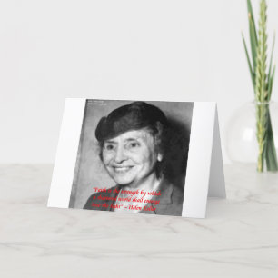 Helen Keller "Faith/Stength" - Zitat zur Weisheit Karte