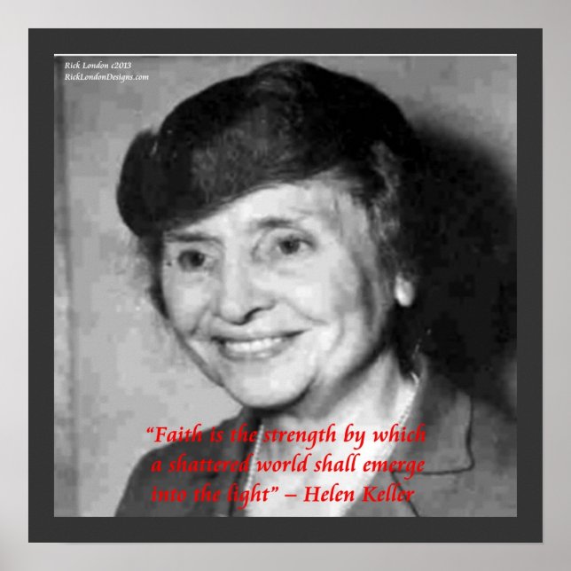 Helen Keller Faith Wisdom Quote Poster (Vorne)