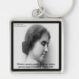 Helen Keller & Famous Deaf/Blindes Zitat Schlüsselanhänger