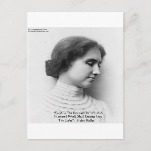 Helen Keller "Glaube/Stärke" Weisheitszitate Gesch Postkarte