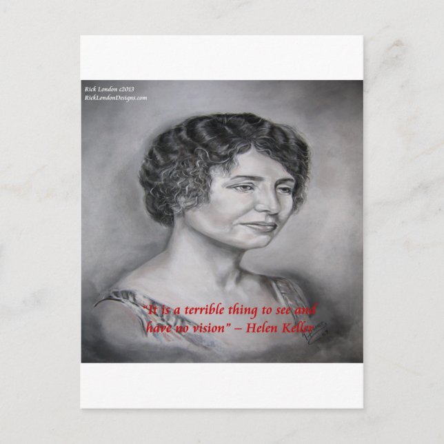 Helen Keller hat Vision Wisdom Zitat Postkarte (Vorderseite)