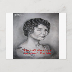 Helen Keller hat Vision Wisdom Zitat Postkarte