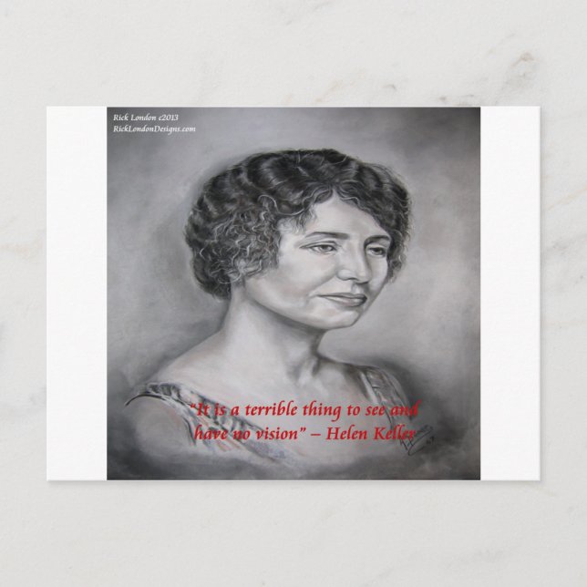 Helen Keller hat Vision Wisdom Zitat Postkarte (Vorderseite)