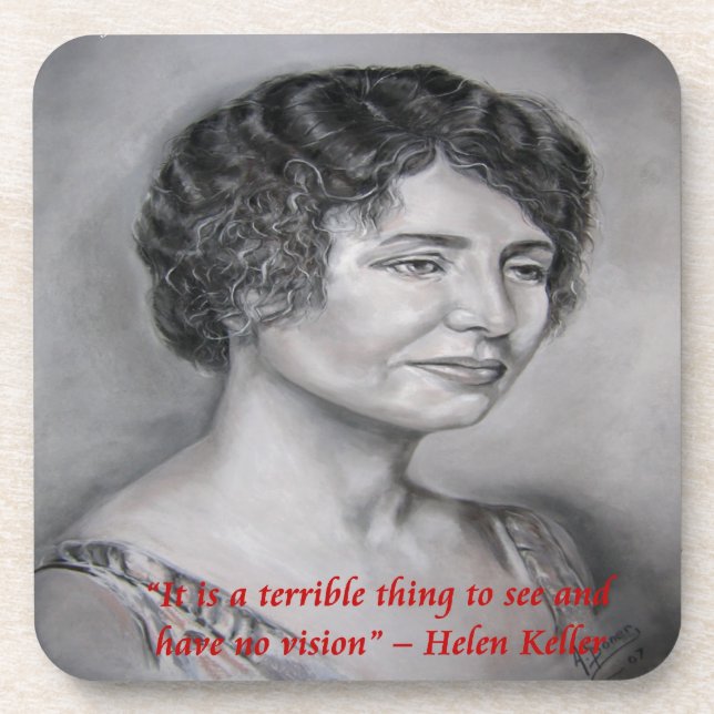 Helen Keller hat Vision Wisdom Zitat Untersetzer (Vorderseite)