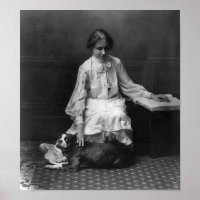 Helen Keller mit Hund