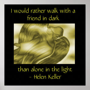 Helen Keller Quote - Angel Poster
