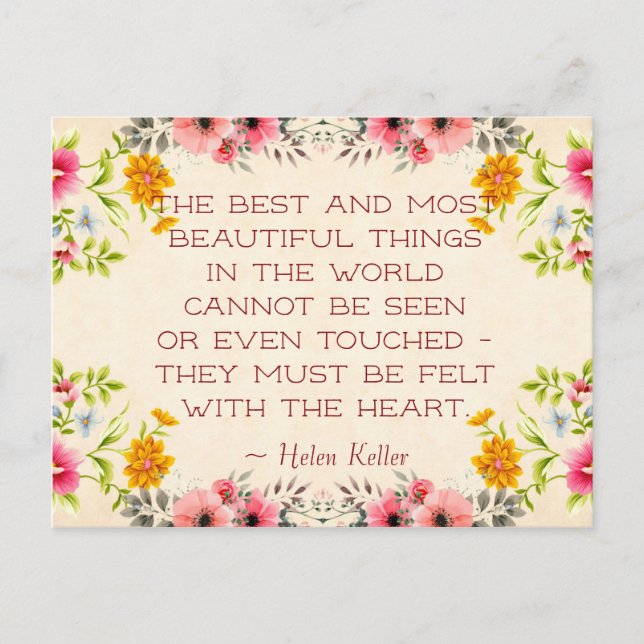 Helen Keller Quote Postcard Postkarte (Vorderseite)