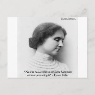 Helen Keller "Right 2 Happiness" Weisheit Zitat Ge Postkarte